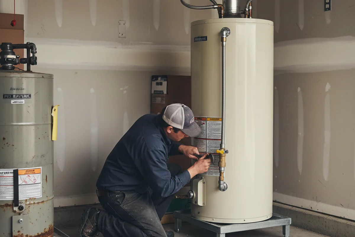 Water heater and shutoff valve replacement in Hellier